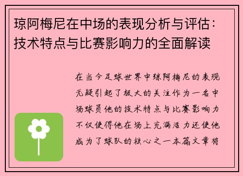 琼阿梅尼在中场的表现分析与评估：技术特点与比赛影响力的全面解读